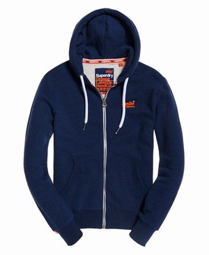 Superdry Orange Label Cipzár Férfi Kapucnis Pulóver Barna/Kék | UKCPR5124